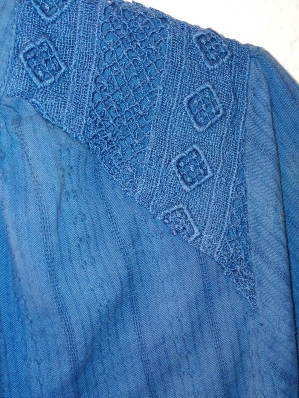 Old Navy Navy Button-Front Embroidered Shoulder Top - Picture 6 of 8